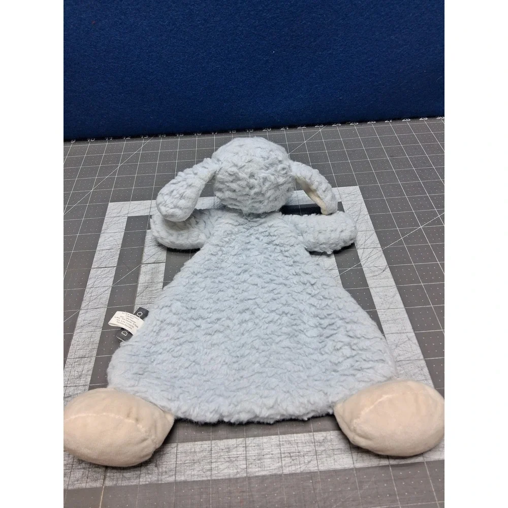 Demdaco Puppy Dog Blue Sherpa Plush Rattle Floppy Lovey Security Blanket 5008201